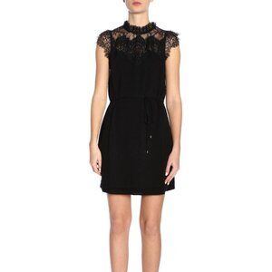 Twin-Set Black Lace Detail Midi Dress